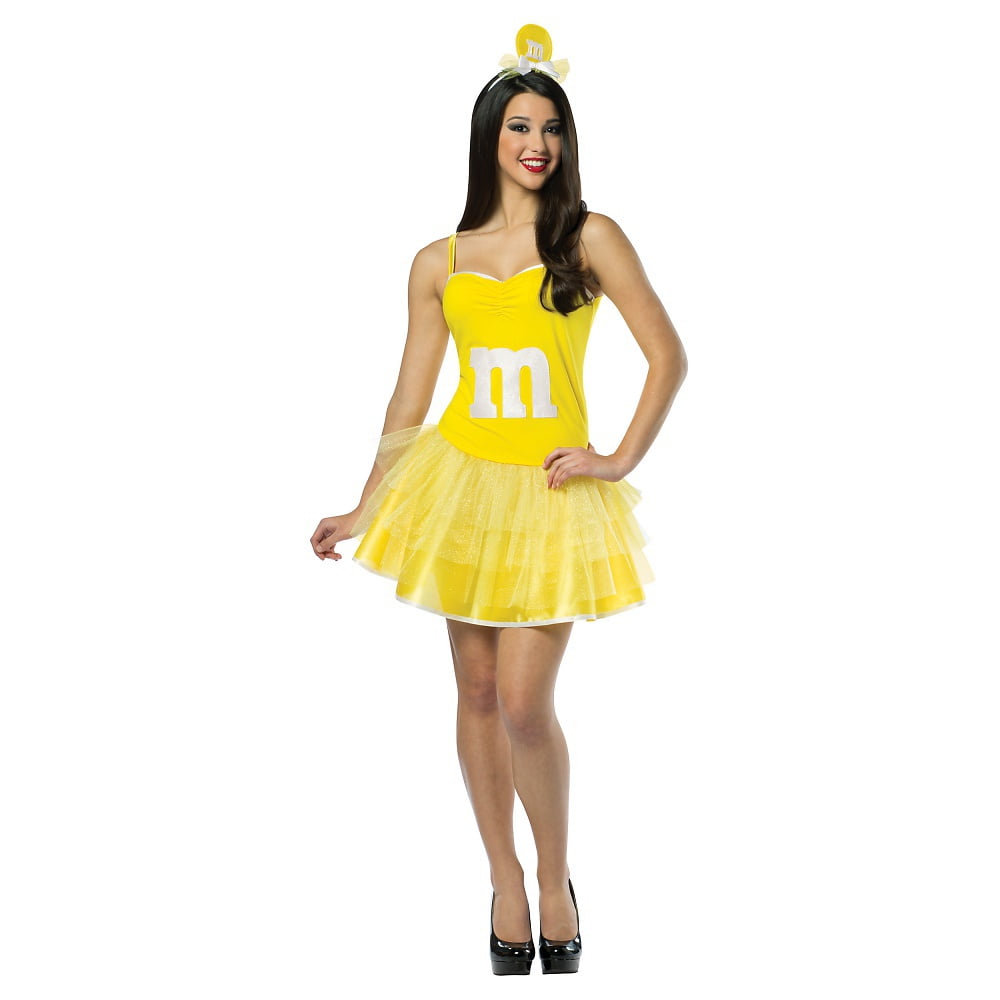 M&M's Party Dress Adult Costume Yellow Small/Medium