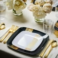Gold Plastic Plates 40 Pack 20 Square 10.25'' & 20 Round 7.5