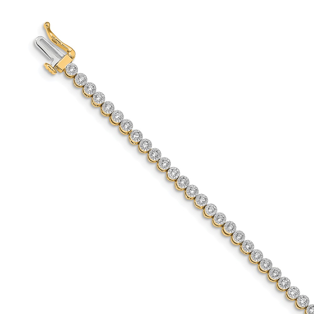 14K Yellow Gold bracelet Lab Grown Diamond SI1 SI2, G H I, Tennis
