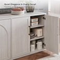 thumbnail image 4 of Arched Door Sideboard Buffet Cabinet, Accent Cabinet with Adjustable Shelf, Wood Modular Credenza Storage Cabinet for Dining Room, Living Room, Entryway, White, 4 of 8