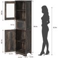 thumbnail image 3 of 67" Tall Slim Storage Cabinet w/ Glass Doors & Adjustable Shelves+Drawer, MDF Freestanding for Bathroom/Kitchen/Small Spaces, 3 of 9
