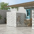 thumbnail image 3 of MAYEERTY 72 × 35in Outdoor Privacy Screen with Stand Metal Balcony Decorative Screen, White, 3 of 7