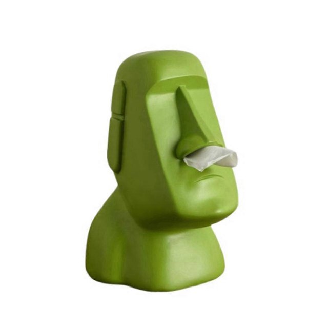 Easter Island Stone Statue Paper Towel Box Home Decoration Statue Retro Living Room Decoration Home Accessories D