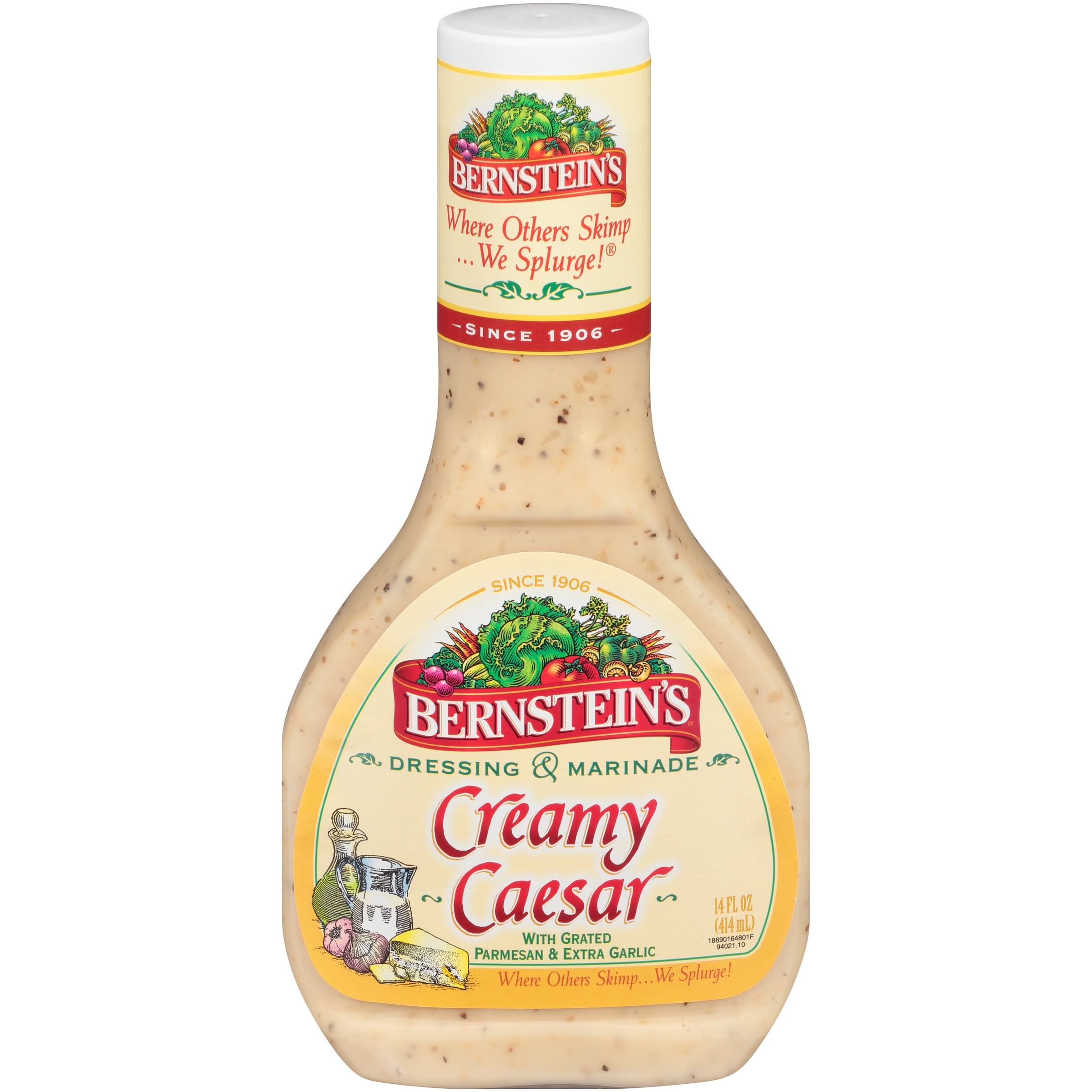 Bernsteins Creamy Caesar Dressing 14 Fl Oz Plastic Bottle