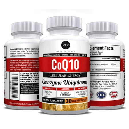 High Absorption CoQ10 200mg 30 Vegetable Capsules - Natural, Organic, Vegan, Kosher, Halal CoQ10 for Heart & Cardiovascular Health, Energy, Cholesterol Control, Stamina & Healthy Blood (Best Natural Supplements For High Blood Pressure)