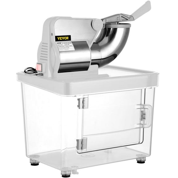 110V Commercial Ice Crusher 440LBS/H, ETL Approved 300W Electric Snow Cone Machine with Dual Blades, Stainless Steel Shaved Ice Machine with Safety On/Off Switch for Family, Restaurants, Bars,