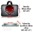 thumbnail image 3 of LSS 10.2 inch Laptop Sleeve Bag Carrying Case Pouch with Handle for 8" 8.9" 9" 10" 10.2" Apple MacBook, Acer, Dell, Hp, Silver Red Skull, 3 of 3