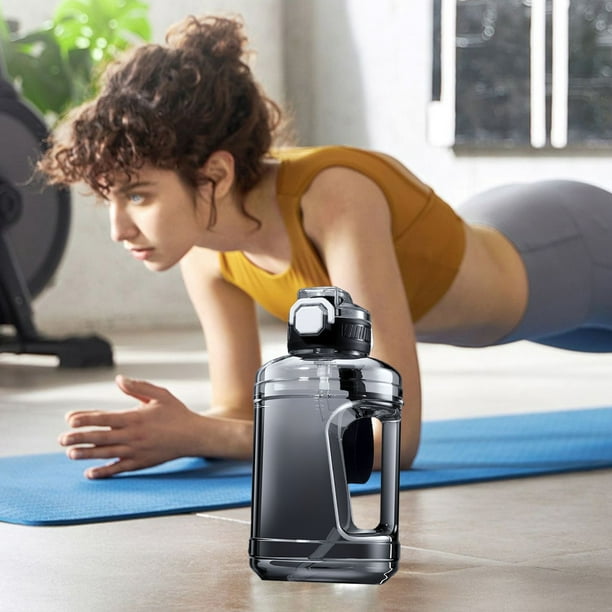pstuiky Taza de agua de gran capacidad de 1600 ml con pajita tetera deportiva de verano portátil resistente al calor para estudiantes cubo de tonelada