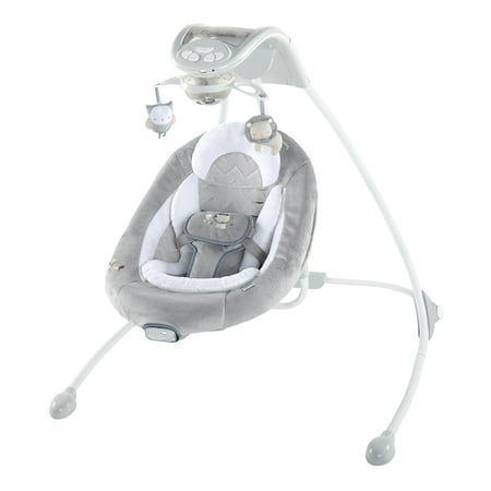 Ingenuity DreamComfort InLighten Cradling Plug-In Swing with LighttBeams Mobile -