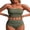Grass Green, variant on Strapless High Waisted Bikini Sets for Women Tummy Control Scallop Ribbed Bandeau Swimsuit Lace up Bathing Suits