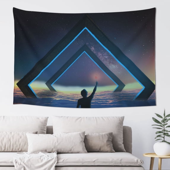 Fantasy Alien Tapestry, Illustration Style Wall Decor Home Decor Bedroom Living Room Dorm Tapestry Room Wall Hanging 60 x 40 inches
