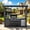 black+97'', variant on 110" Outdoor Kitchen Island – 4-Burner 72,000 BTU Natural Gas Grill with Side Burner, Rotisserie Oven, Granite Countertops, Stainless Steel Sink, Beverage Fridge & Galvanized Steel Roof