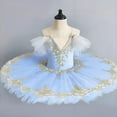 thumbnail image 2 of AUNVITO Girls 1-14 Years Dance Practice Soft Tulle Princess Dress with Woven Ribbon Trim Fluffy Mesh Skirt Sleeveless V-Neck Layered Tutu, 2 of 3