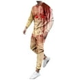 thumbnail image 3 of toraway Mens Suits 2 Piece Slim Fit Autumn Men's Drop Print Two Piece Suit L, 3 of 4