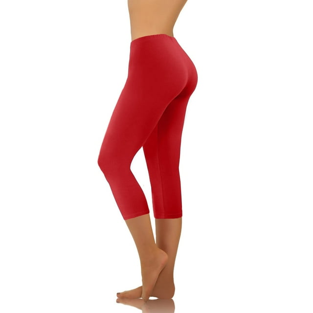 Aqestyerly Women's High Waist Wide Leg Capris, Solid, Small