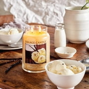 Village Candle Creamy Vanilla Large Glass Apothecary Jar, Scented Candle, 21.25 oz., Ivory