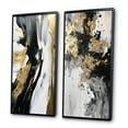 thumbnail image 3 of Designart "Organic Bliss Minimalist Abstract in Gold and Black II" Abstract Painting Framed Wall Art Set Of 2 - Modern Gold Framed Wall Art Set Of 2, 3 of 6