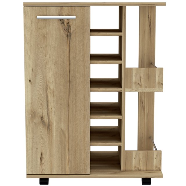TUHOME Bar Cart Engineered Wood Bar Carts in Beige