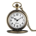 thumbnail image 2 of ZOLOHONI Vintage Pocket Watch with Chain for Men Women Gift, Easy Read Arabic Numerals Scale Quartz Pendent Fob Watches, 2 of 7