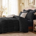 thumbnail image 5 of Lipa King Size Comforter Set,5-Piece Bed in a Bag,All Season Bedding Set,Ruched Design,Comforter,Pillowcases and Shams,Black, 5 of 8