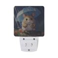 thumbnail image 2 of Cute Hamster and Umbrella LED Night Light Dusk to Dawn Sensor 2 Pack Plug-in Soft Light Nightlights for Bedroom Bathroom Nursery Hallway Kitchen, 2 of 7