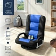 thumbnail image 4 of Best Choice Products 360-Degree Swivel Gaming Floor Chair w/ Armrest Handles, Foldable Adjustable Backrest - Black/Blue, 4 of 10