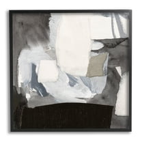 Stupell Industries Blocked Abstract Shapes Geometric Paint Strokes Collage Painting Black Framed Art Print Wall Art, Design by Victoria Barnes