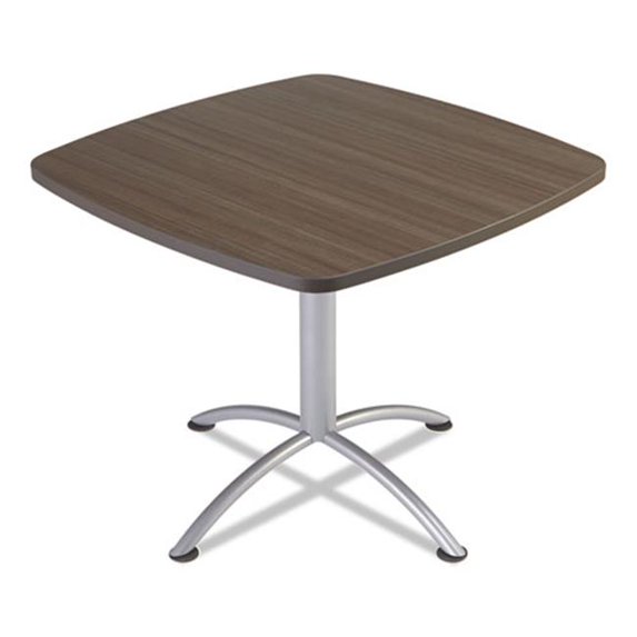 Iceberg Enterprise 69727 36 x 36 x 29 in. Iland Table Contour Square Seated Style, Natural Teak & Silver