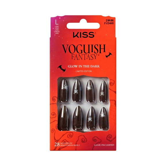 KISS Voguish Fantasy Halloween Press On Nails Almond, ‘Cosmic Area’, Long, 28 Count
