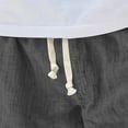 thumbnail image 6 of GrmtClth Cotton Linen Shorts Men Casual Drawstring Elastic Waist Shorts Loose Summer Beach Vacation Shorts Lightweight Stretch Workout Hiking Shorts with Pockets Gray M, 6 of 7