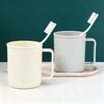 thumbnail image 5 of Toothbrush Holder Cup,Unbreakable Plastic Bathroom Cups,Vertical Striped Plastic Toothbrush Mug with Handle,Portable Reusable Tooth Brush Container for Family Travel Outdoor Camping, 5 of 8