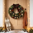 thumbnail image 6 of Kokovifyves 40cm Christmas Wreath for Front Door, 16"Holiday Artificial Garland with Red Bows, Shiny Ball Ornaments and Pine Cones for Indoor Outdoor Home Wall, 6 of 8