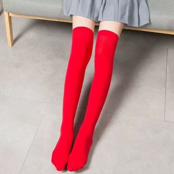 XmhyTop-A Thigh High Socks, Over The Knee Stockings for Party, Knee High Stockings,1 Pair,Red