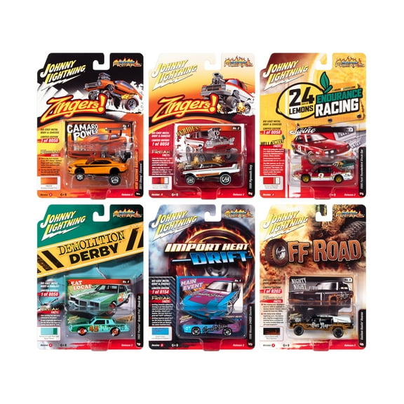 Diecast "Street Freaks" 2022 Set A of 6 Cars Release 2 1/64 Diecast Model Cars by Johnny Lightning