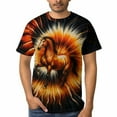 thumbnail image 3 of LAOLIUSN USA Tie Dye Graphic T-Shirt,Animal tie-dye patterns printed on short-sleeved tops., Crewneck Short Sleeve, 88% Polyester 12% Spandex, S-4XL, 3 of 6