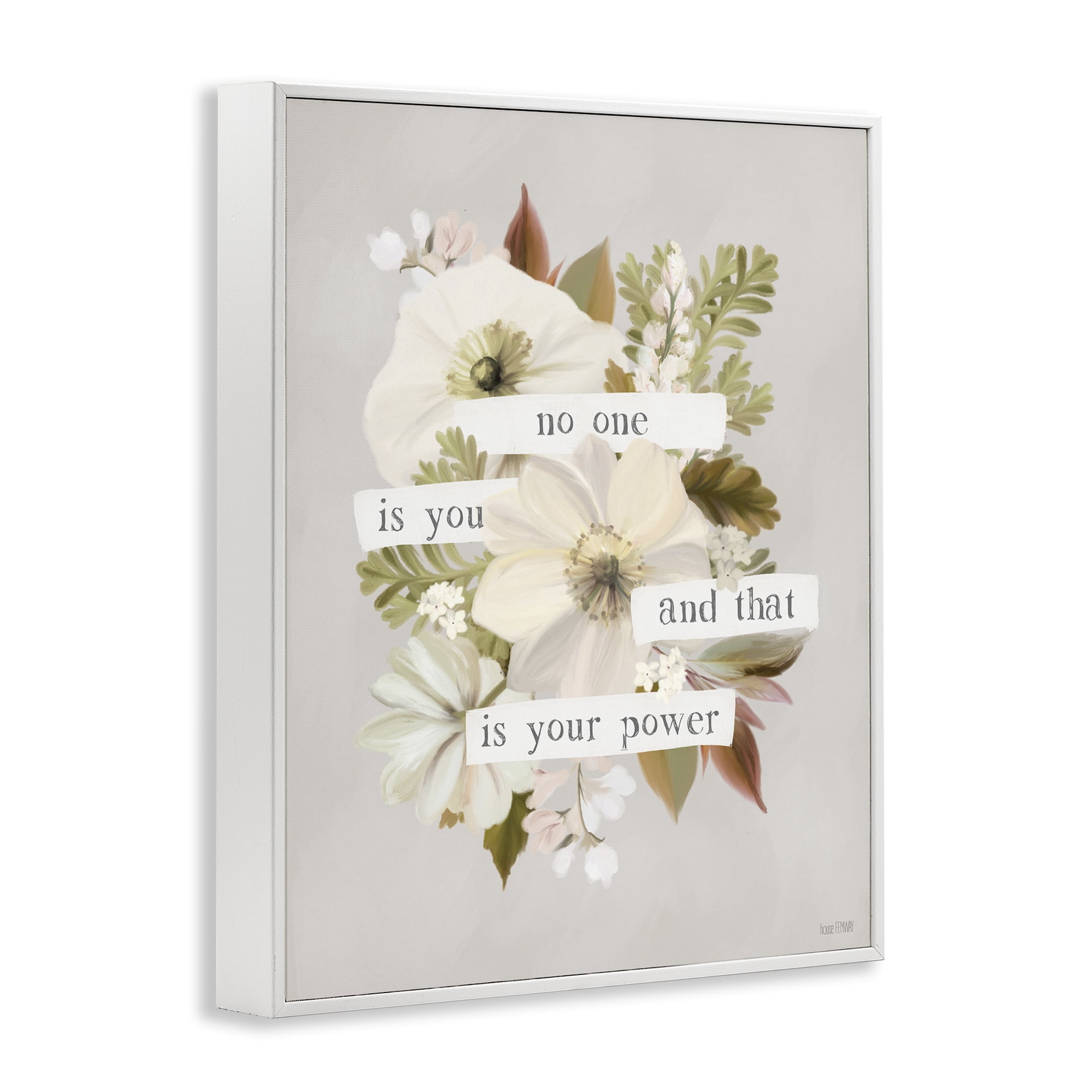 Stupell Industries No One Is You Botanical & Floral Painting White Framed Art Print Wall Art, 24 x 30