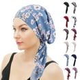 thumbnail image 3 of JAHH Womens Summer Printing Drape Headscarf Cap Ethnic Wind Binding Hair Protection Headwear Elastic Turbans for Women Long Hair Head Scarf Headwraps Cancer Printing Hat, 3 of 7