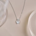 thumbnail image 3 of JeenMata X-Shaped Round Cut Lab Grown Diamond Pendant Necklace in 18K White Gold Plating for Women, 3 of 10