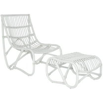 Safavieh Shenandoah Indoor/Outdoor Mid-Century Rattan Accent Chair, White