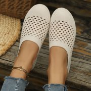 Flats Shoes for Women Casual Slip On Flat Shoes Breathable Mesh Loafers Comfortable Lightweight Walking Shoes For,Beige,CN:42(US:8.5)