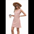 thumbnail image 3 of Vestido de Mujer de Color Liso, Sin Mangas, con Escote en V y Bolsillos, Rosa, Talla XXL, 3 of 10