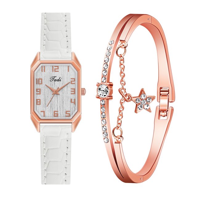 FcBaudy Montres Bracelet pour Femmes Montre de Mode pour Femmes Bracelet en Cuir Robe Décontractée Torchon en Cristal