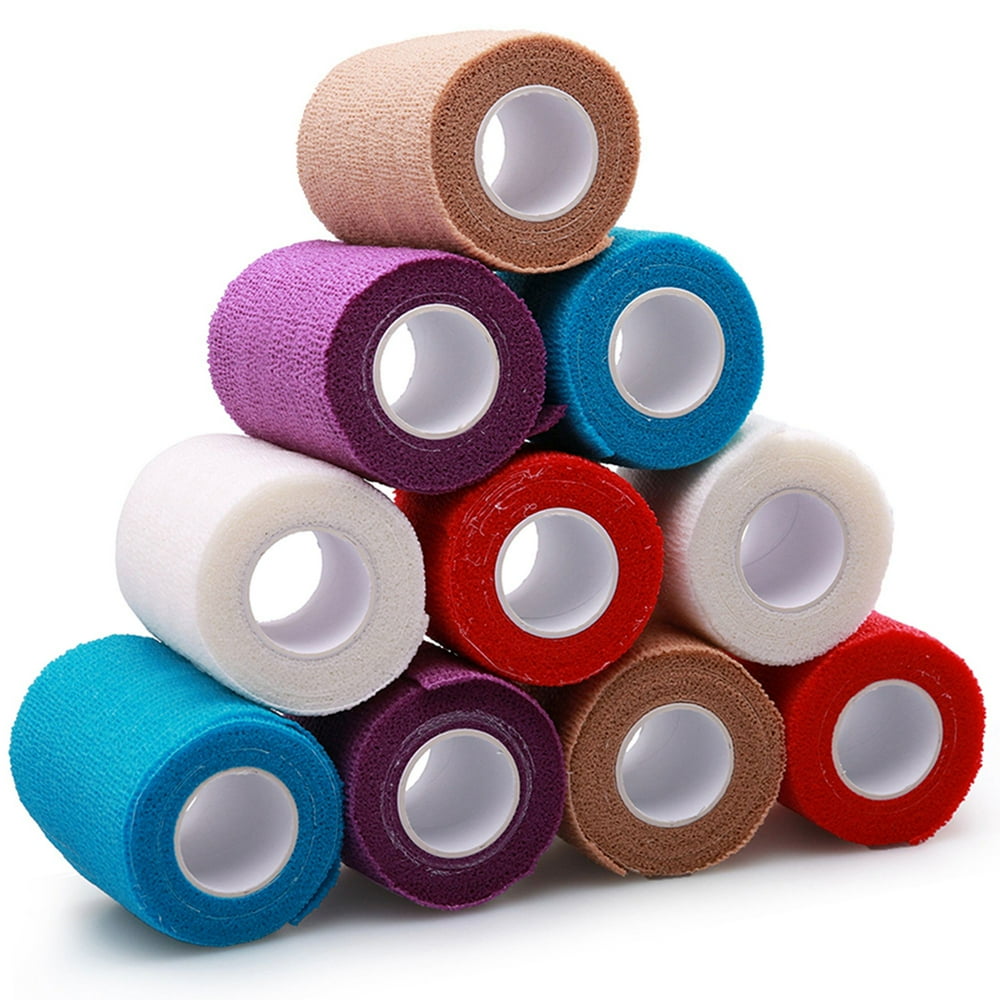 LotFancy SelfAdhesive Cohesive Wrap Bandage Tape, Elastic NonWoven, 4
