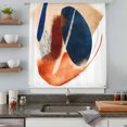thumbnail image 5 of Navy Blue Burnt Orange Sheer Curtains 84 Inches Long, Abstract Contemporary Geometric Light Filering Curtains, Breathable Simi Curtain Privacy Drapes for Living Room Bedroom Window Treatment, 5 of 9