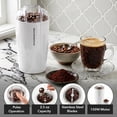 thumbnail image 4 of OVENTE Electric Coffee Grinder with One Touch Push-Button, White CG225W | 2.5oz Capacity, 150W Motor, Stainless Steel Blades for Uniform Grinding of Beans, Spices, Herb, Nuts & More, Safety Lock Lid, 4 of 7
