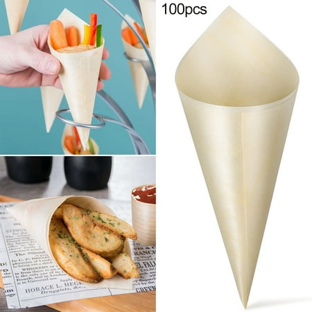 

Ludlz 100Pcs Dessert Cones Food Grade Disposable Leakproof Heat-Resistant BPA Free Charcuterie Cones Small Dessert Cones Kitchen Supplies