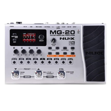 NUX MG-20 Electric Guitar Multi-effects Processor with Drum machine Looper Function Expression pedal Metal