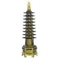 thumbnail image 4 of Wenchang Tower Figurine Alloy Golden Decor for Office Desk Ornament, 4 of 5