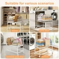 thumbnail image 4 of Wire Laundry Hamper Cart,80L Laundry Hamper Trolley with Pull Handle,White High Laundry Basket Cart for Laundry Room,Bathroom,Bedroom-White（23.6 * 15.75 * 28inch）, 4 of 10