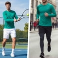thumbnail image 5 of Xidunhg Men's Rash Guard Long Sleeve Shirt UPF 50 Sun Protection Quick Dry Moisture Wicking Lightweight for Swimming Surfing Outdoor Peacock Blue M, 5 of 10